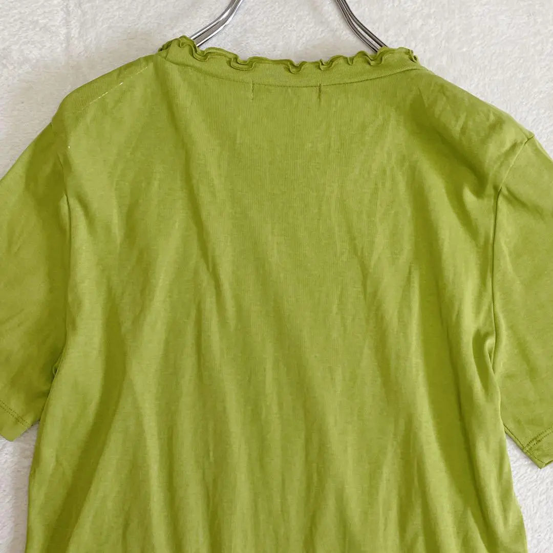 [Natural Store Karov] Short-sleeved cut-and-sew T-shirt, green [Made in Japan]