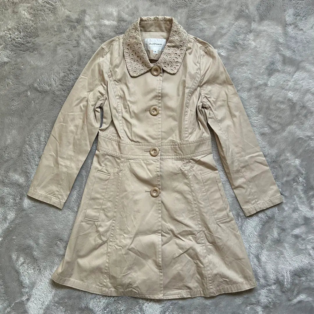 JILL STUART Trench coat beige P a line cotton lace