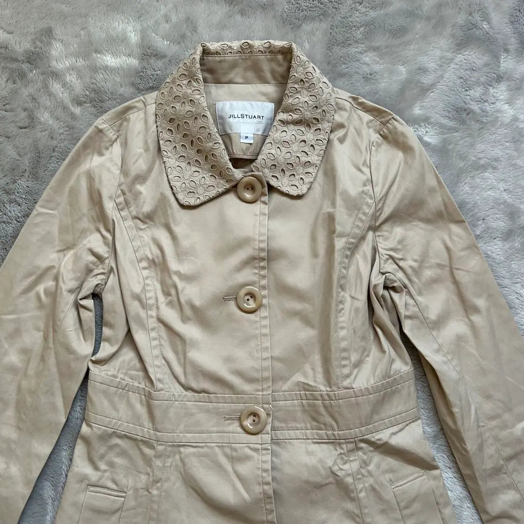 JILL STUART Trench coat beige P a line cotton lace | JILL STUART トレンチコートベージュ P Aライン コットン レース