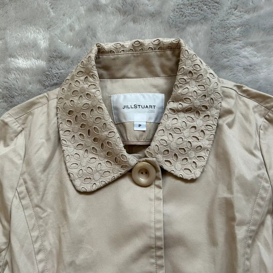 JILL STUART Trench coat beige P a line cotton lace | JILL STUART トレンチコートベージュ P Aライン コットン レース