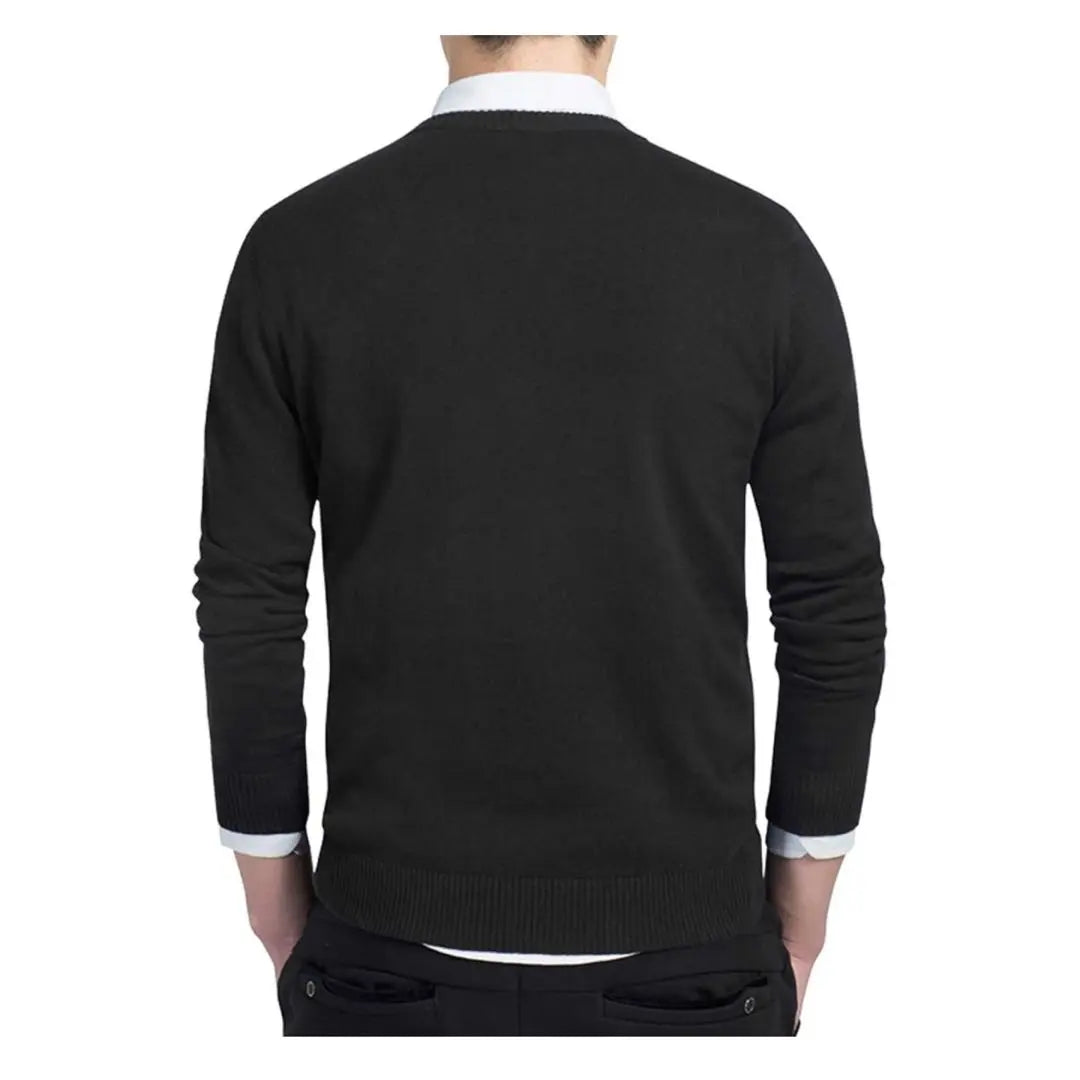 [Chinphone] Men's knit sweater V neck pullover XL black | [チンフォン] メンズ ニット セーター Vネック プルオーバー XL ブラック