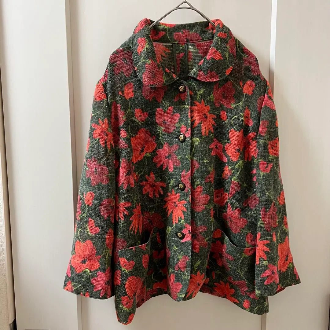 [BelleBalard] Chaqueta con estampado de flores XL Belleza retro transparente | 【BELLEBALARD】 ジャケット 花柄 XL シースルー レトロ 美品