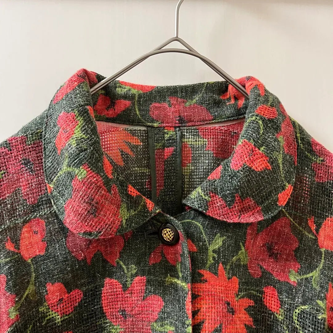 [BelleBalard] Chaqueta con estampado de flores XL Belleza retro transparente | 【BELLEBALARD】 ジャケット 花柄 XL シースルー レトロ 美品