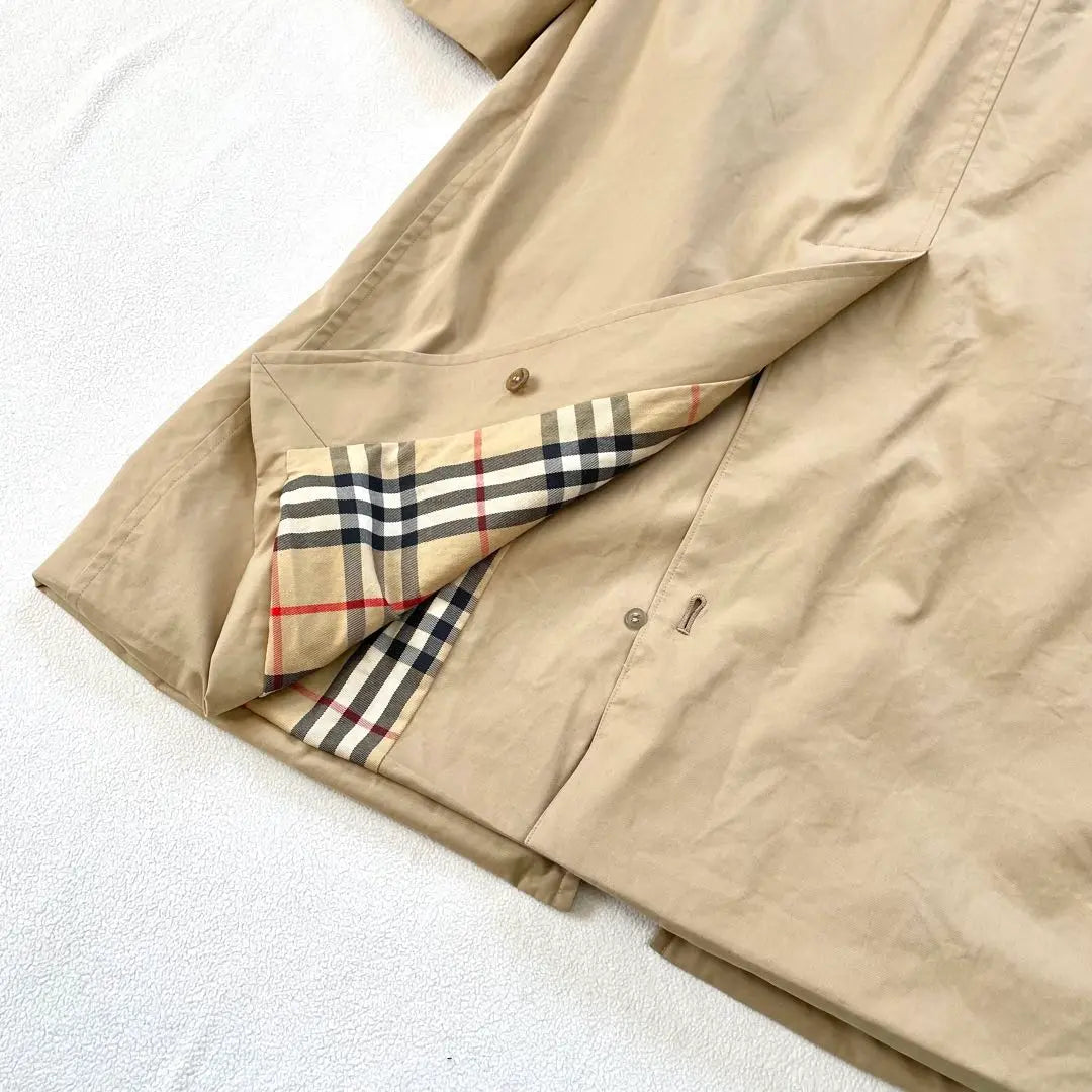 [Buen estado] Gabardina larga Burberry Nova check beige con ala y etiqueta blanca