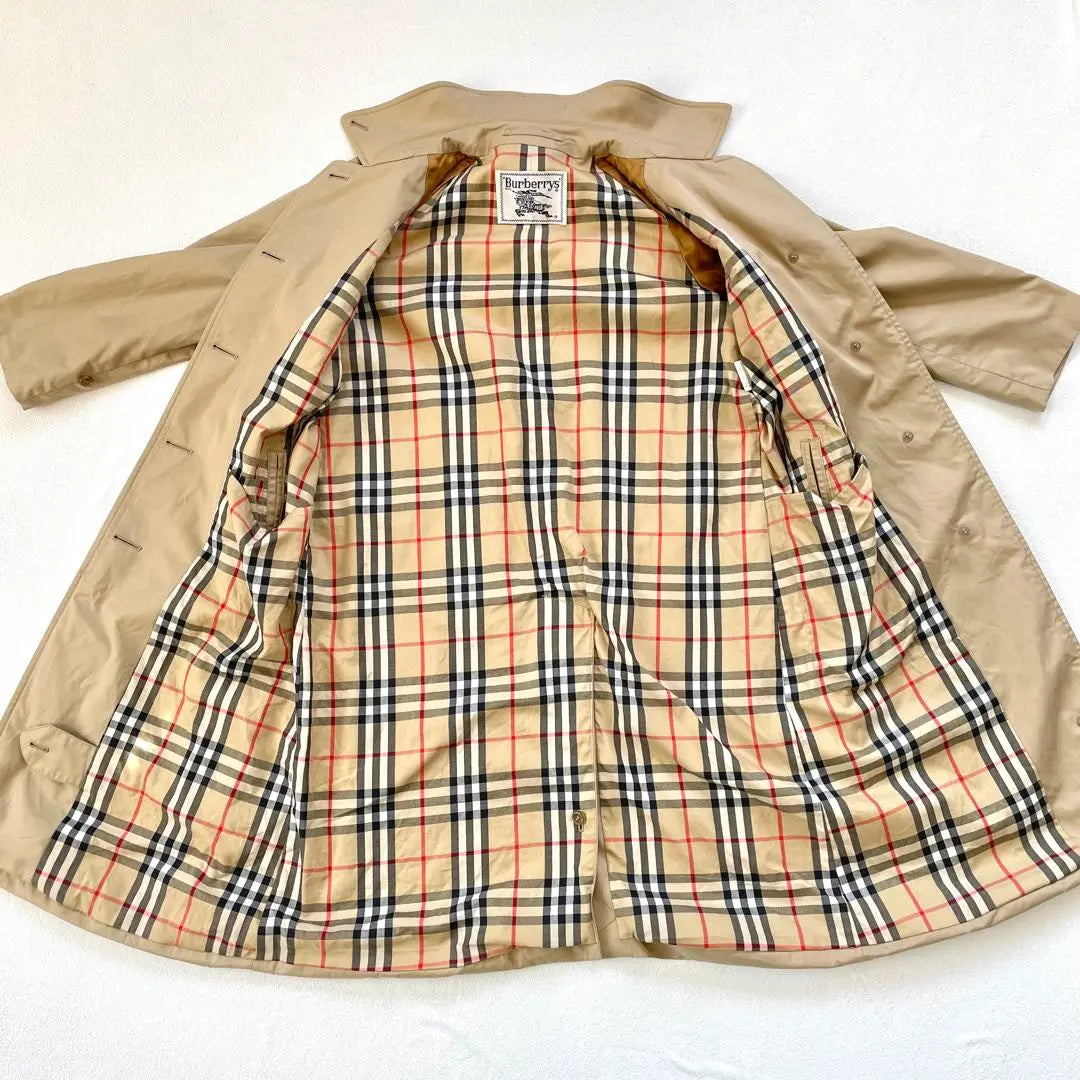 [Good condition] Burberry long trench coat Nova check beige wing white tag