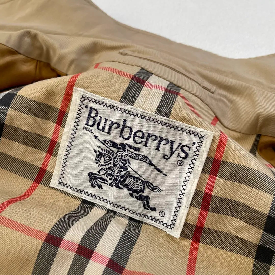 [Buen estado] Gabardina larga Burberry Nova check beige con ala y etiqueta blanca