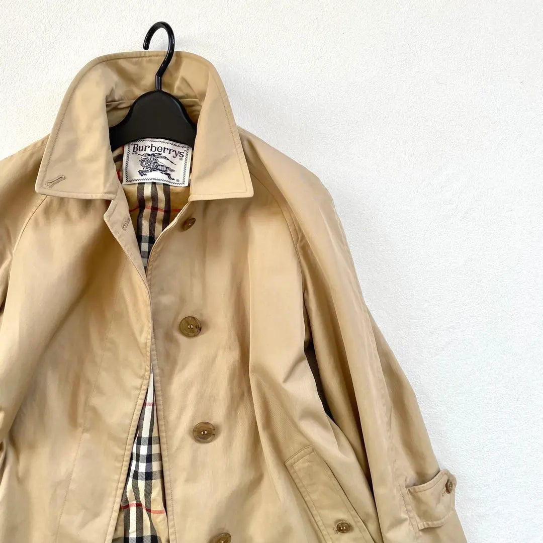 [Good condition] Burberry long trench coat Nova check beige wing white tag