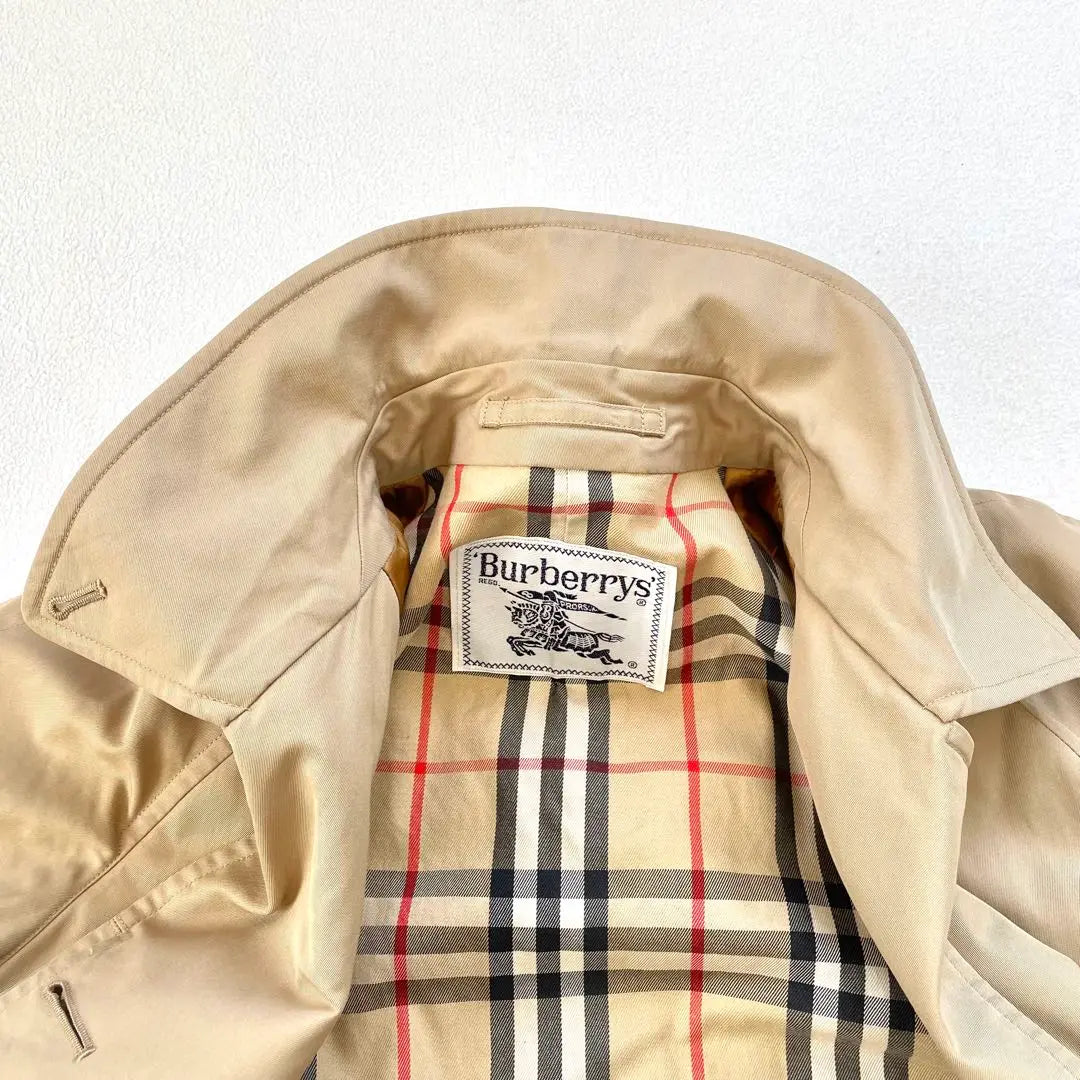 [Buen estado] Gabardina larga Burberry Nova check beige con ala y etiqueta blanca