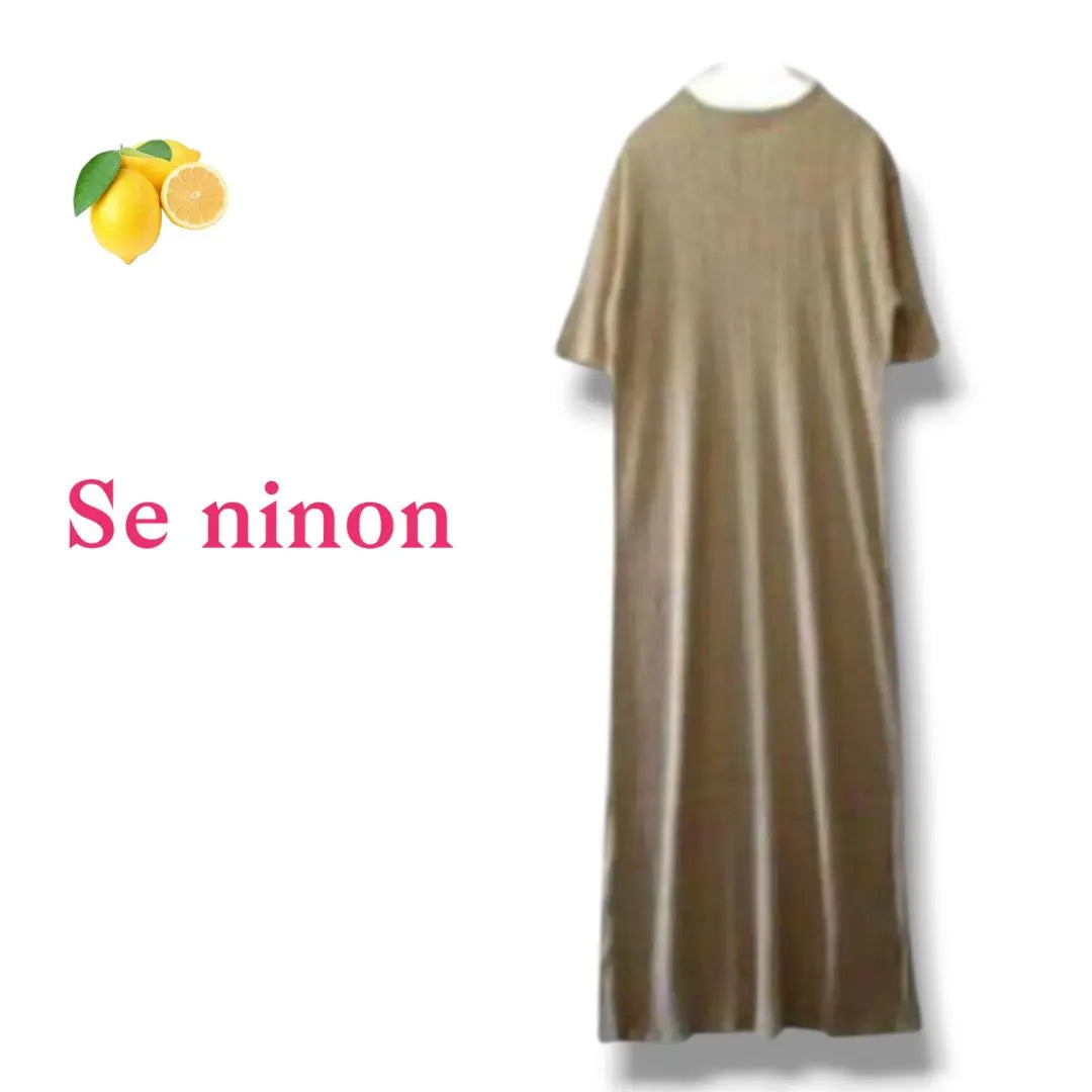 ⏳ Vestido largo "Seninon", canalé, elástico, manga corta, lino fino, primavera