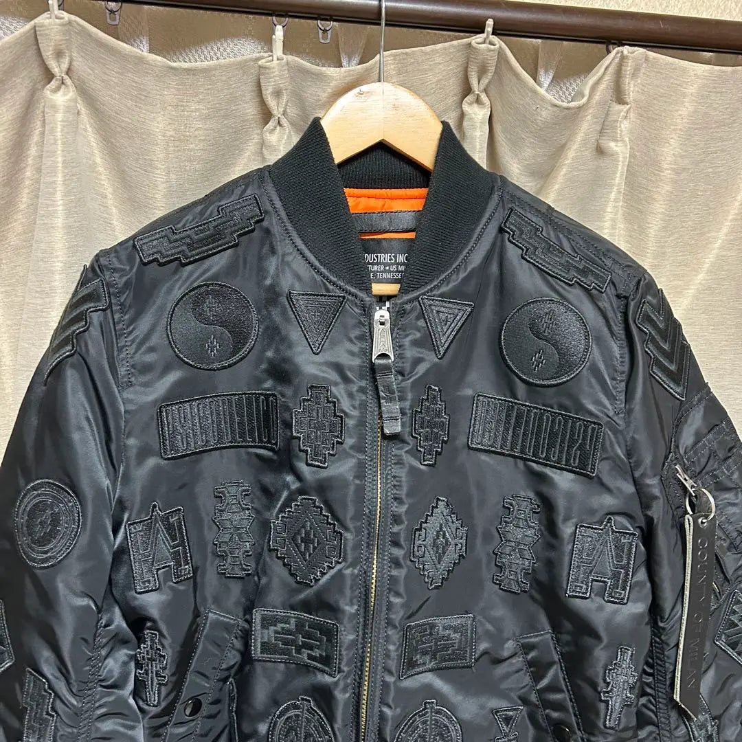 MARCELO BURLON ALPHA patch bomber jacket