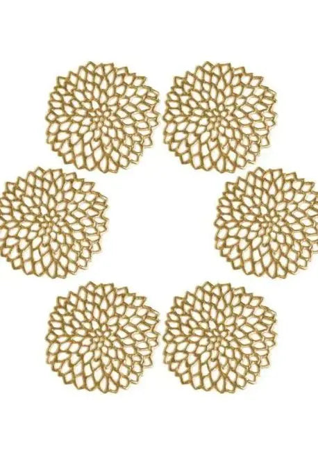 Floral pattern ♥️Plastic coaster Gold ✨ 6 pieces