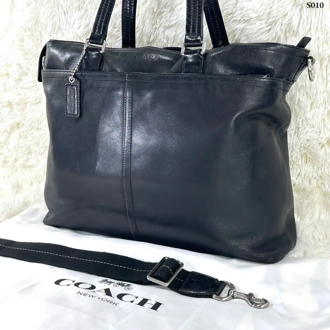 [Good condition] Coach 70673 2way business bag leather black A4 possible large capacity