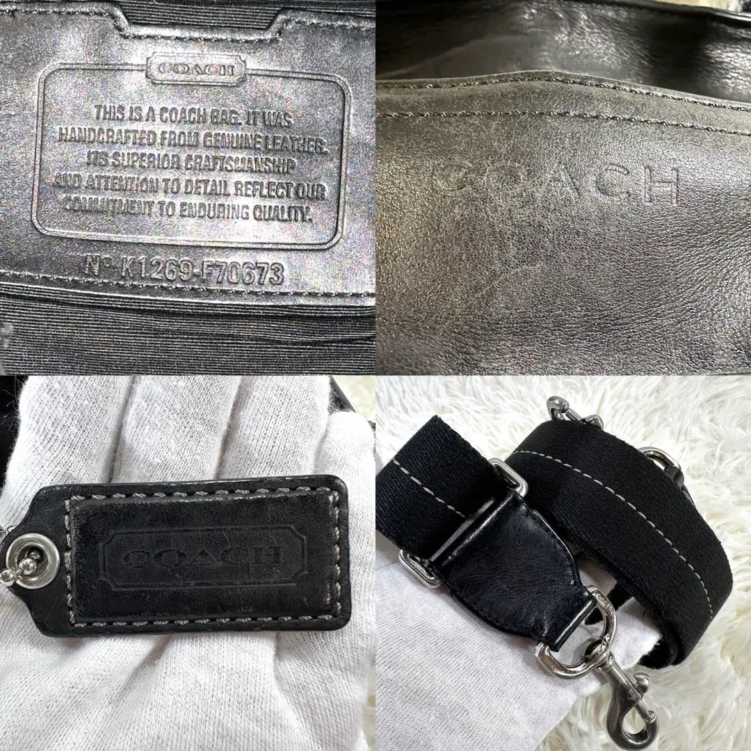 [Good condition] Coach 70673 2way business bag leather black A4 possible large capacity