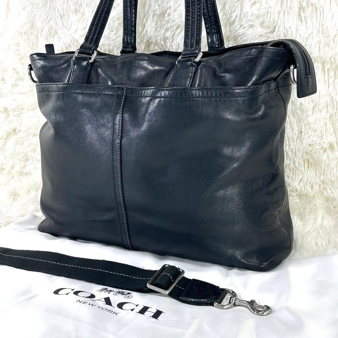 [Good condition] Coach 70673 2way business bag leather black A4 possible large capacity