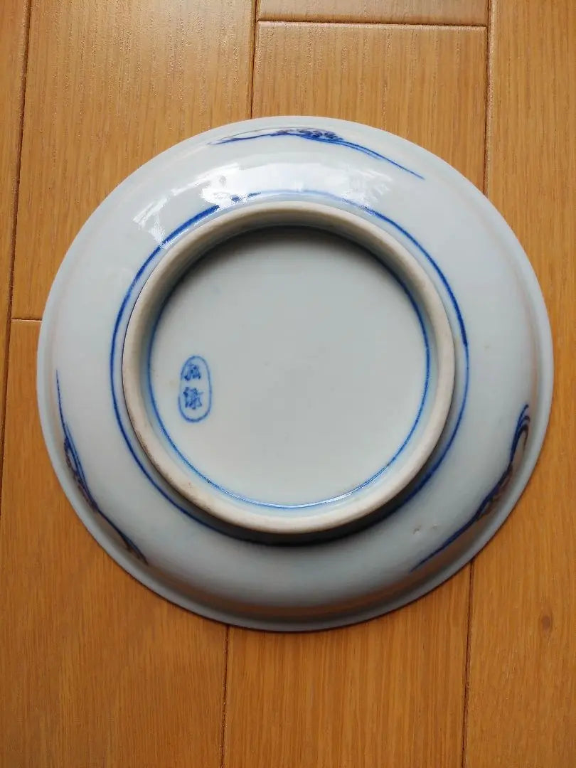 Old Imari Blue-and-white Boat-on-the-boat character plate, antique tableware