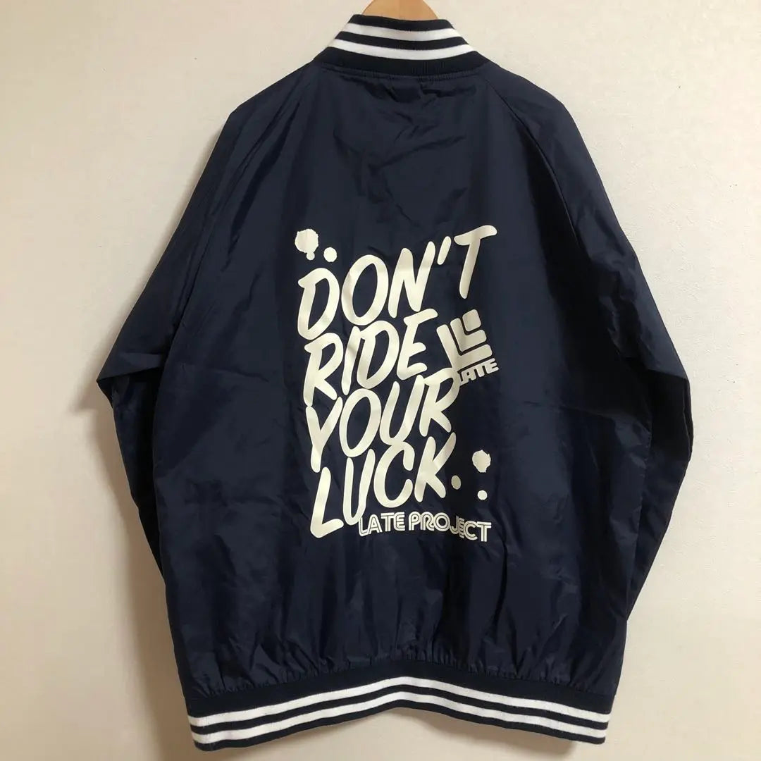 LATE PROJECT Coach Jacket XL Navy Nylon Jacket