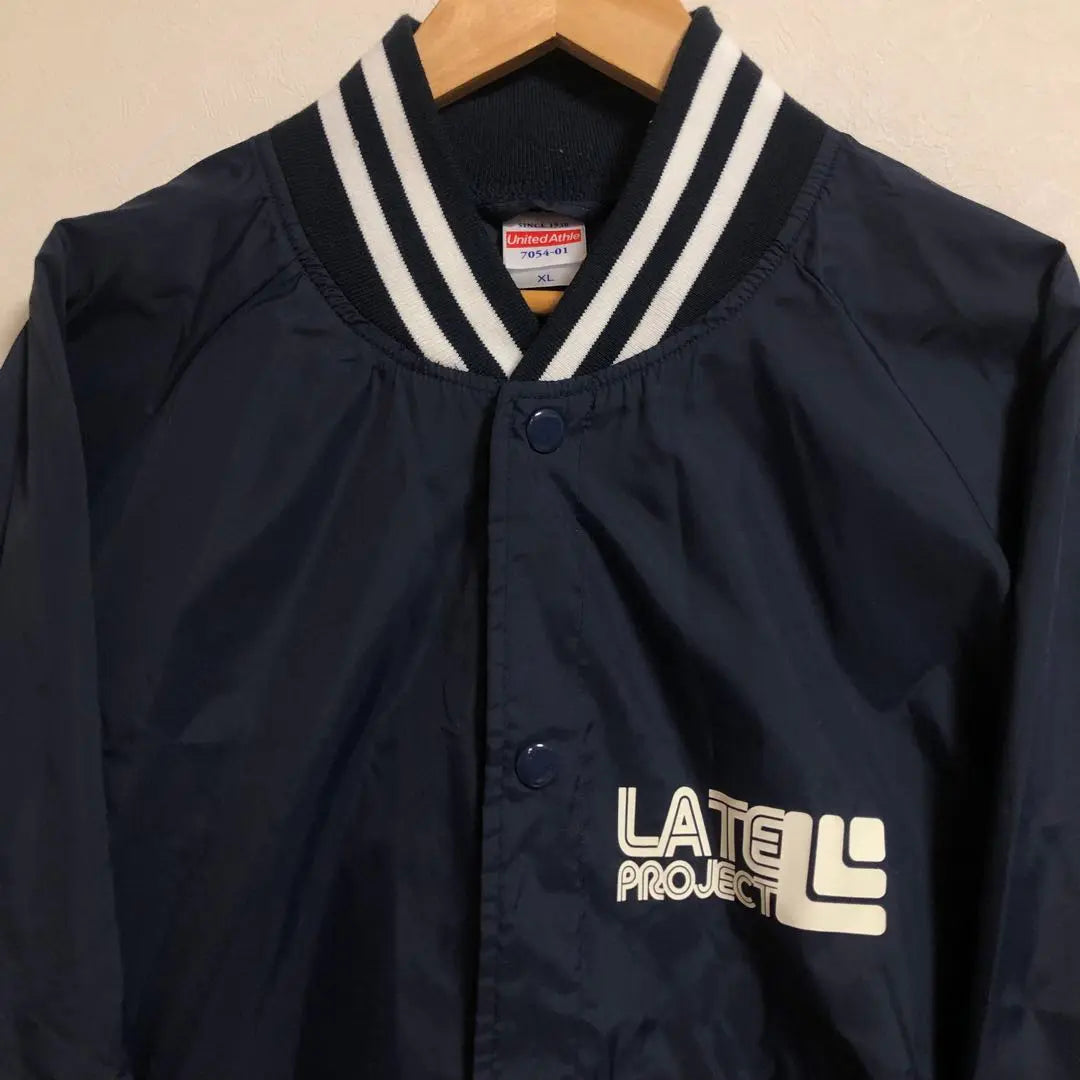 LATE PROJECT Coach Jacket XL Navy Nylon Jacket