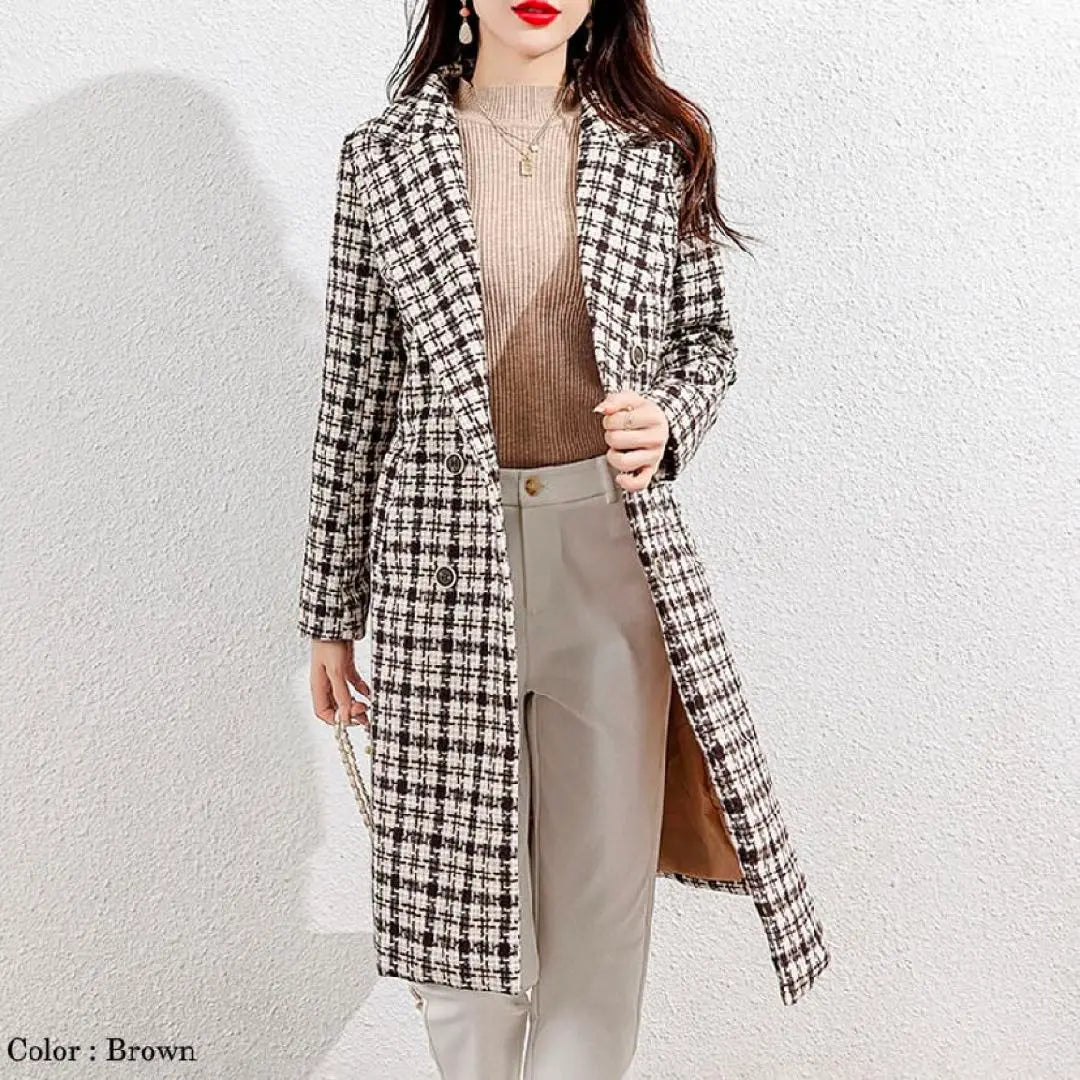 ‼ ️End of March 11th❗️Immediate purchase⭕️Primazel Brown Checkered Chester Coat