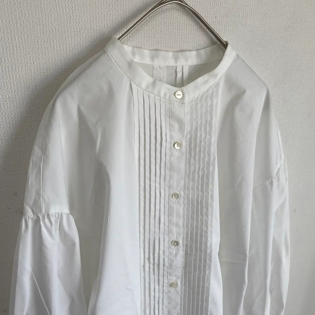 [MICHEL KLEN] Pintack dress shirt long blouse tunic | 【MICHEL KLEN】ピンタック　ドレスシャツ　ロングブラウス　チュニック