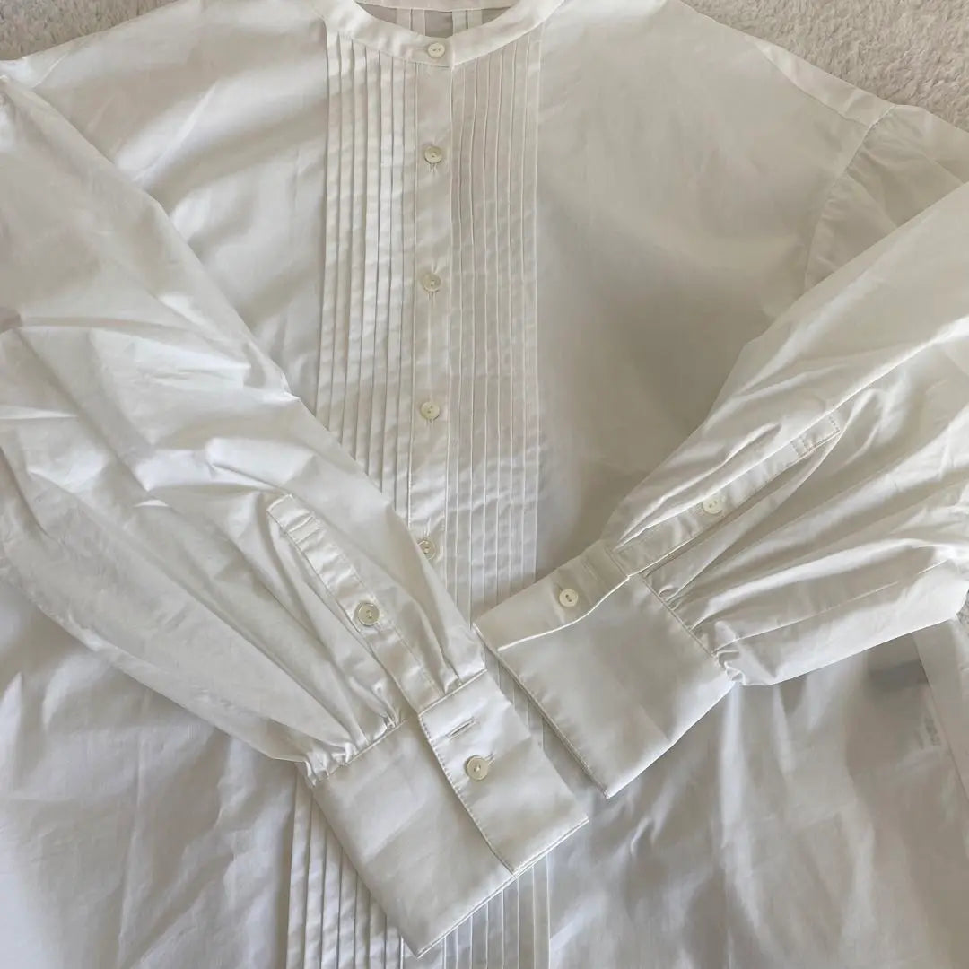 [MICHEL KLEN] Pintack dress shirt long blouse tunic | 【MICHEL KLEN】ピンタック　ドレスシャツ　ロングブラウス　チュニック