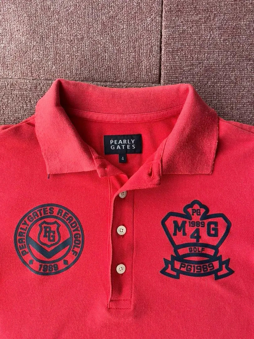 Pearly Gates Polo Shirt Red Size 4