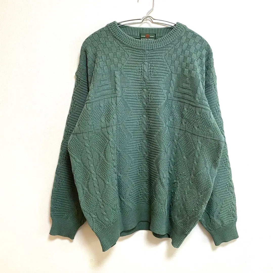 ♪【WEEKEND SWINGER】Knit sweater, round neck, long sleeve hair blend L