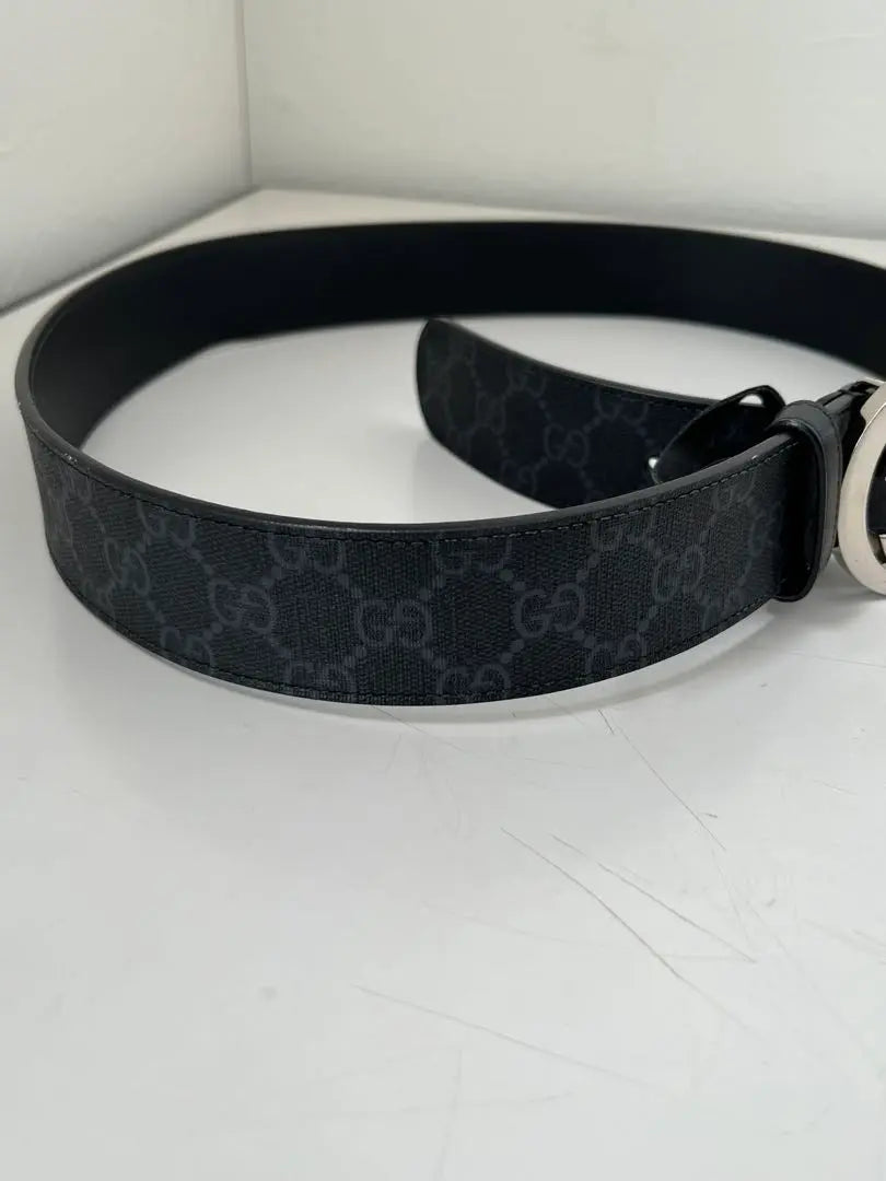 GUCCI Black GG Pattern Belt