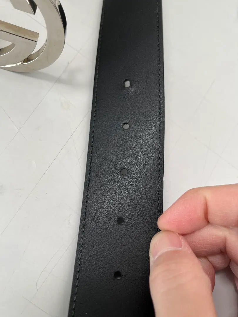 GUCCI Black GG Pattern Belt