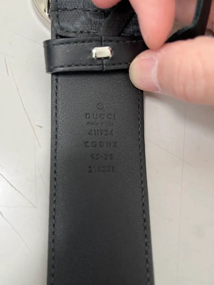 GUCCI Black GG Pattern Belt