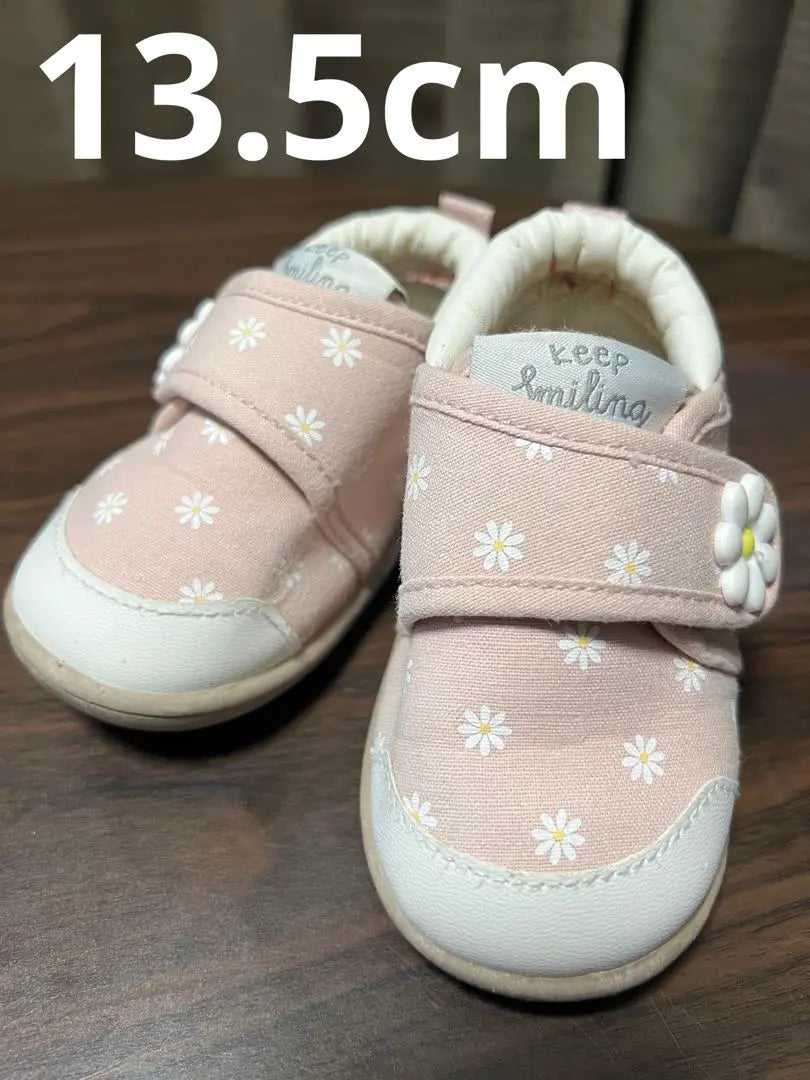 Keep Smiling Baby Shoes Pink Floral Pattern