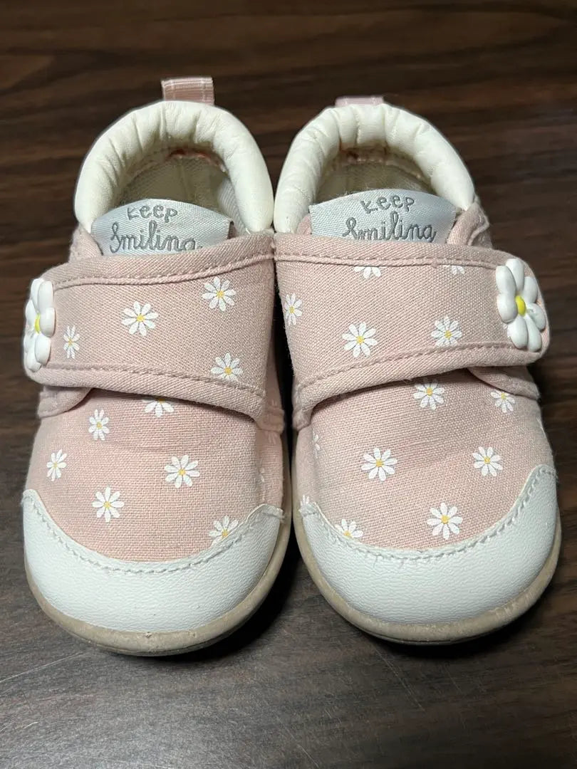 Keep Smiling Baby Shoes Pink Floral Pattern