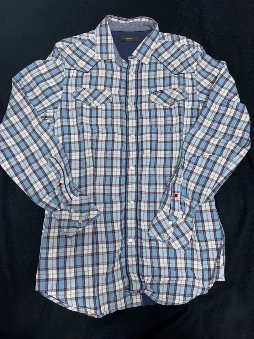 DIESEL Check Pattern Long Sleeve Shirt