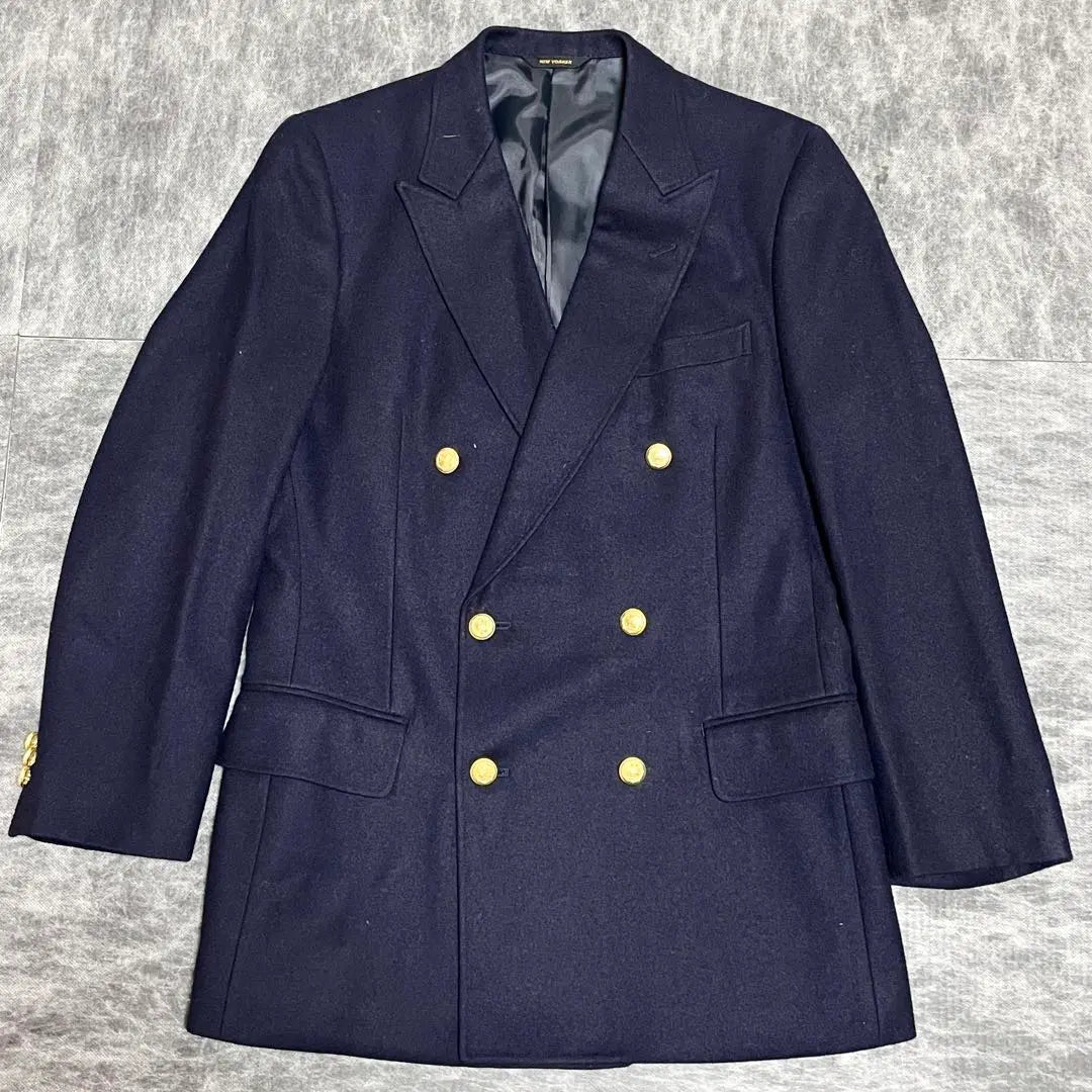 New Yorker double pee coat wool coat navy men's equivalent | NEW YORKER ダブルピーコート ウールコート ネイビー メンズM相当