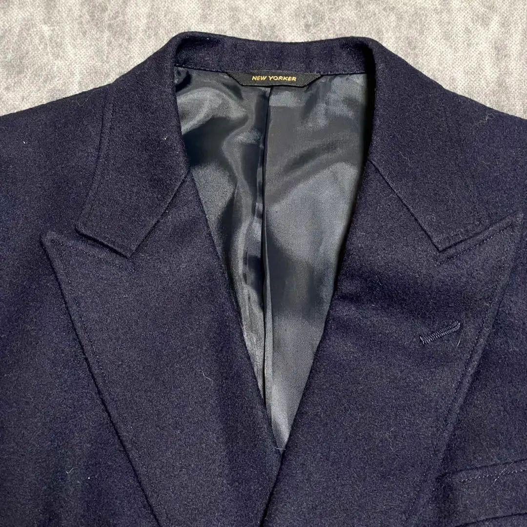 New Yorker double pee coat wool coat navy men's equivalent | NEW YORKER ダブルピーコート ウールコート ネイビー メンズM相当