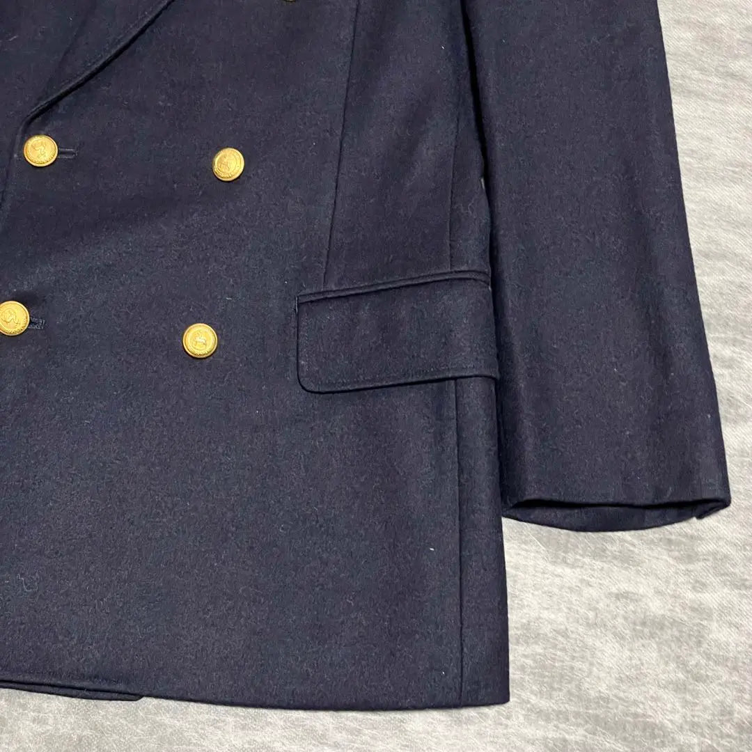 New Yorker double pee coat wool coat navy men's equivalent | NEW YORKER ダブルピーコート ウールコート ネイビー メンズM相当