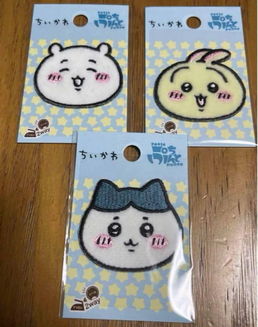 ✔ Chikawa Face Embroidery Boa Patch 1 piece ✕ 3 types Seal & iron adhesive