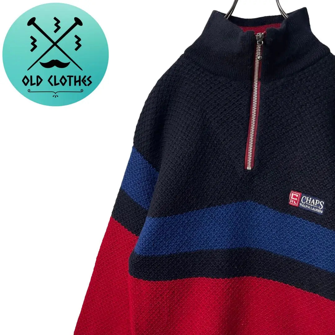 [CHAPS RALPH LAUREN] Half zip knit multi-color