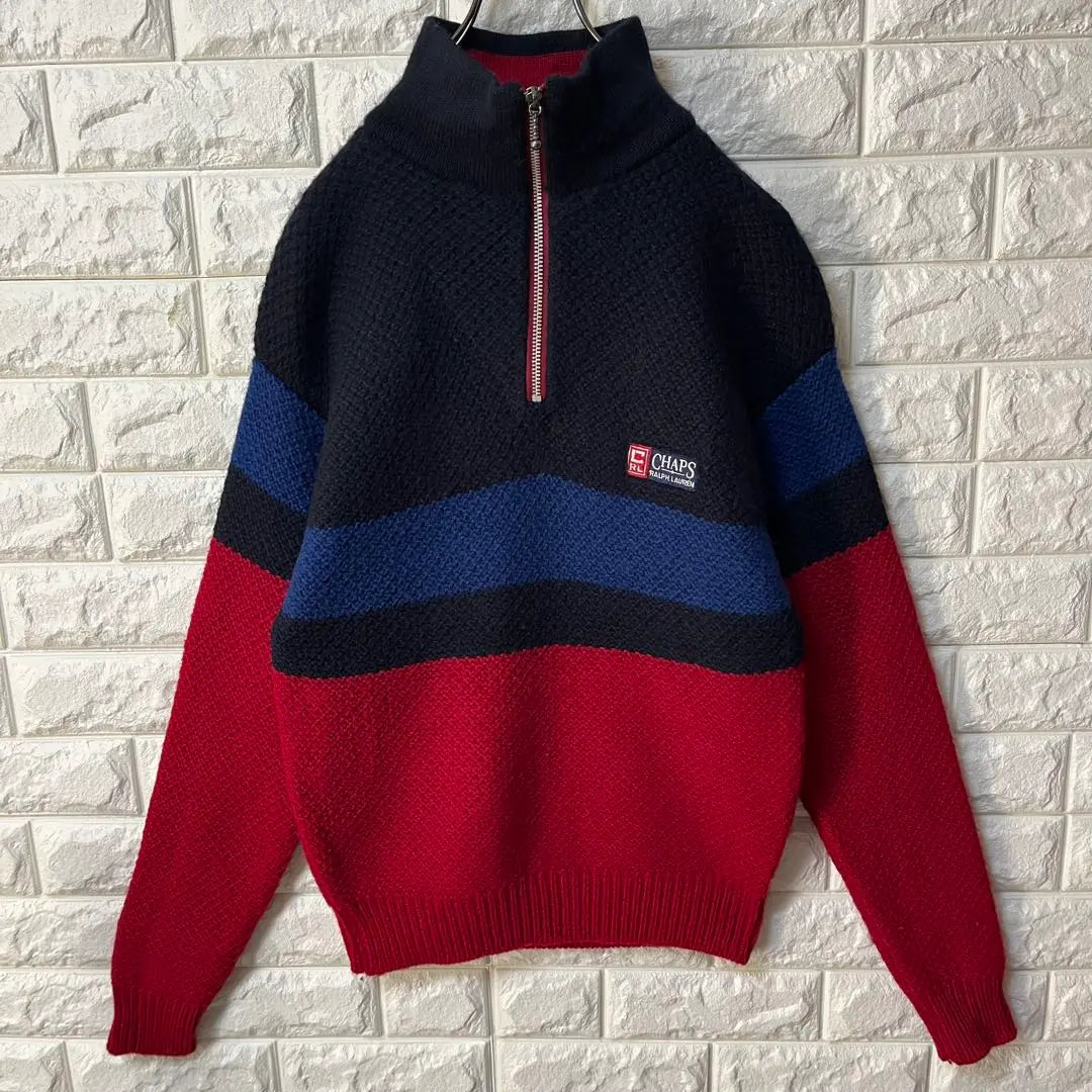 [CHAPS RALPH LAUREN] Half zip knit multi-color