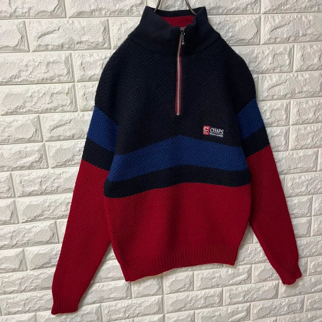 [CHAPS RALPH LAUREN] Half zip knit multi-color