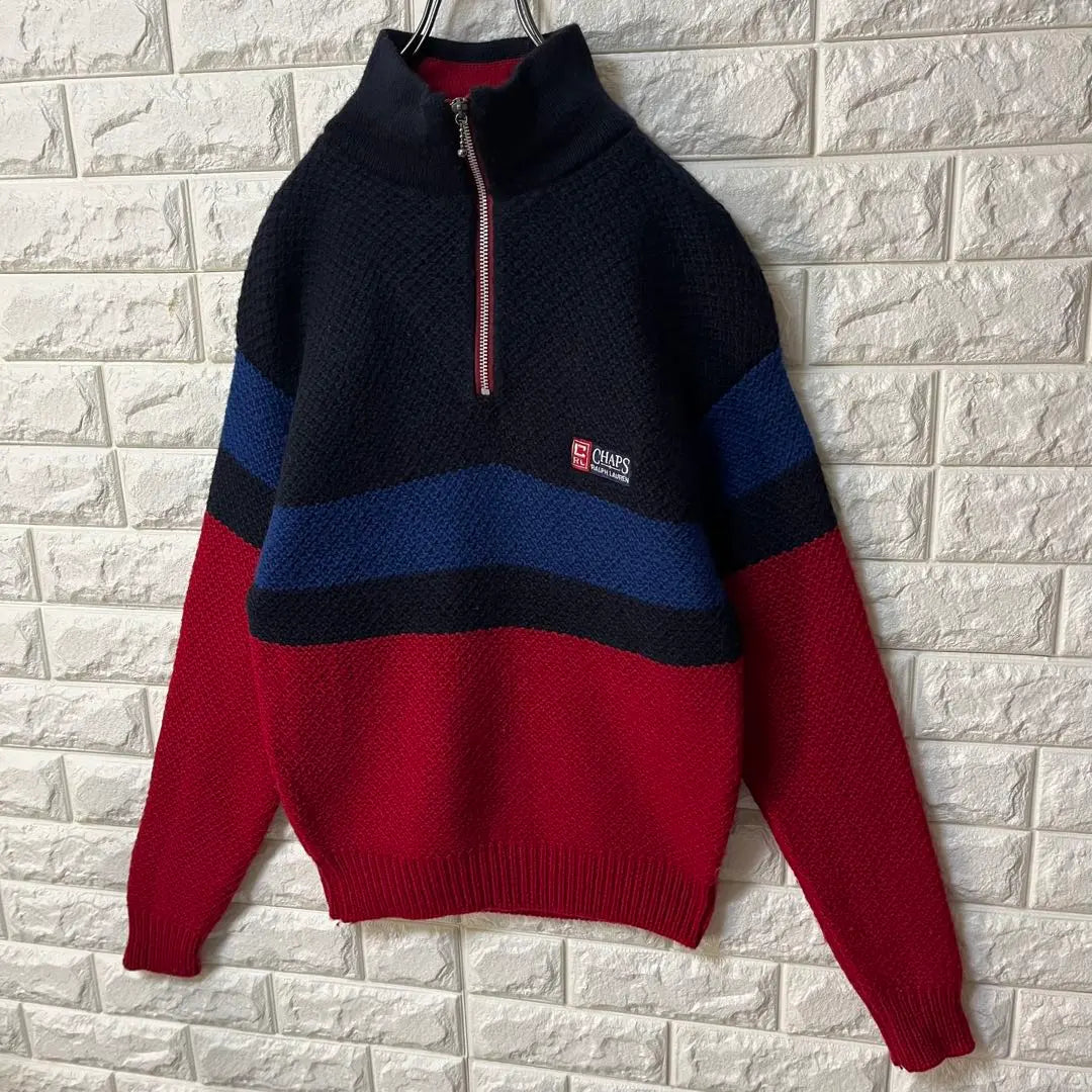 [CHAPS RALPH LAUREN] Half zip knit multi-color