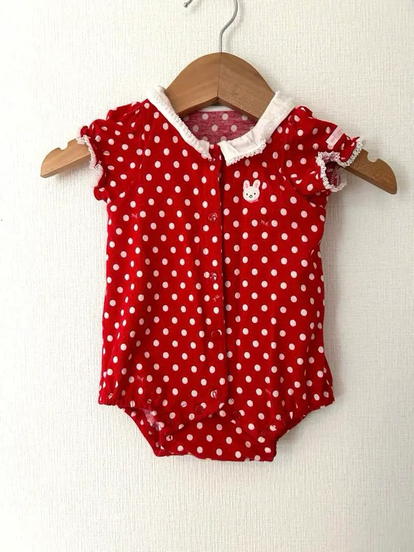 Miki House Polka Dots Red Red Rabbit Rabbit Romper 60