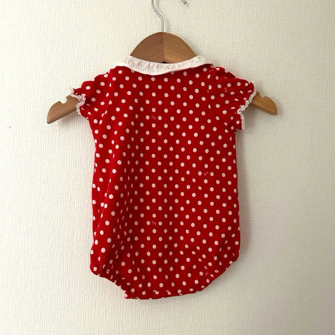 Miki House Polka Dots Red Red Rabbit Rabbit Romper 60