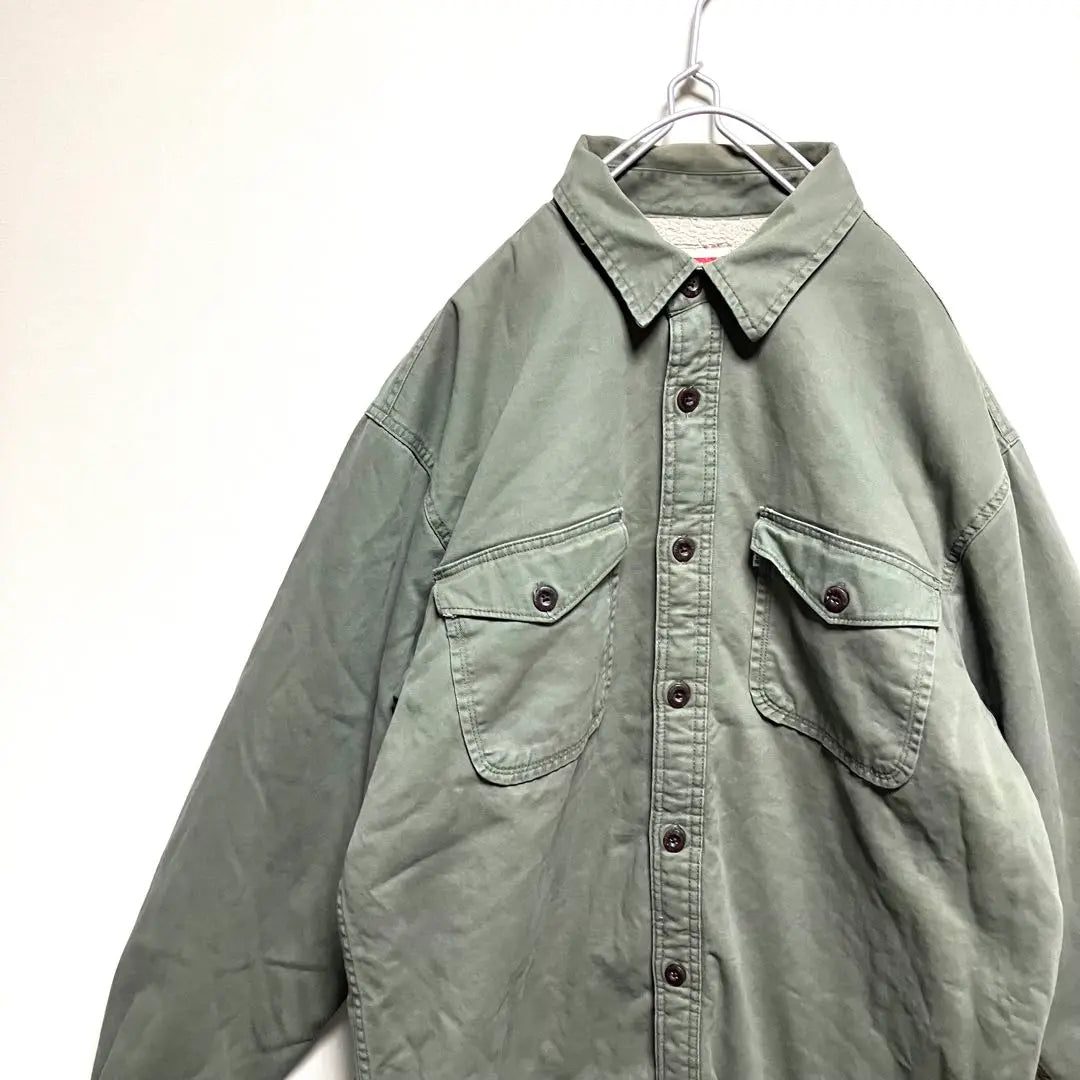 USA ropa usada Levis Levi's Workshirt Jacket Back Bore Men L Khaki | EE.UU.