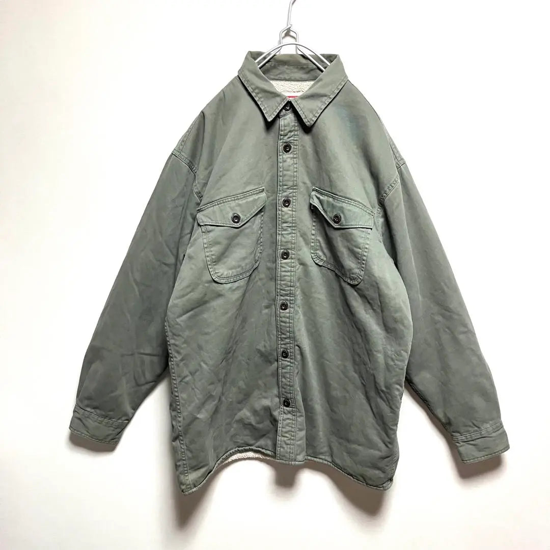 USA ropa usada Levis Levi's Workshirt Jacket Back Bore Men L Khaki | EE.UU.