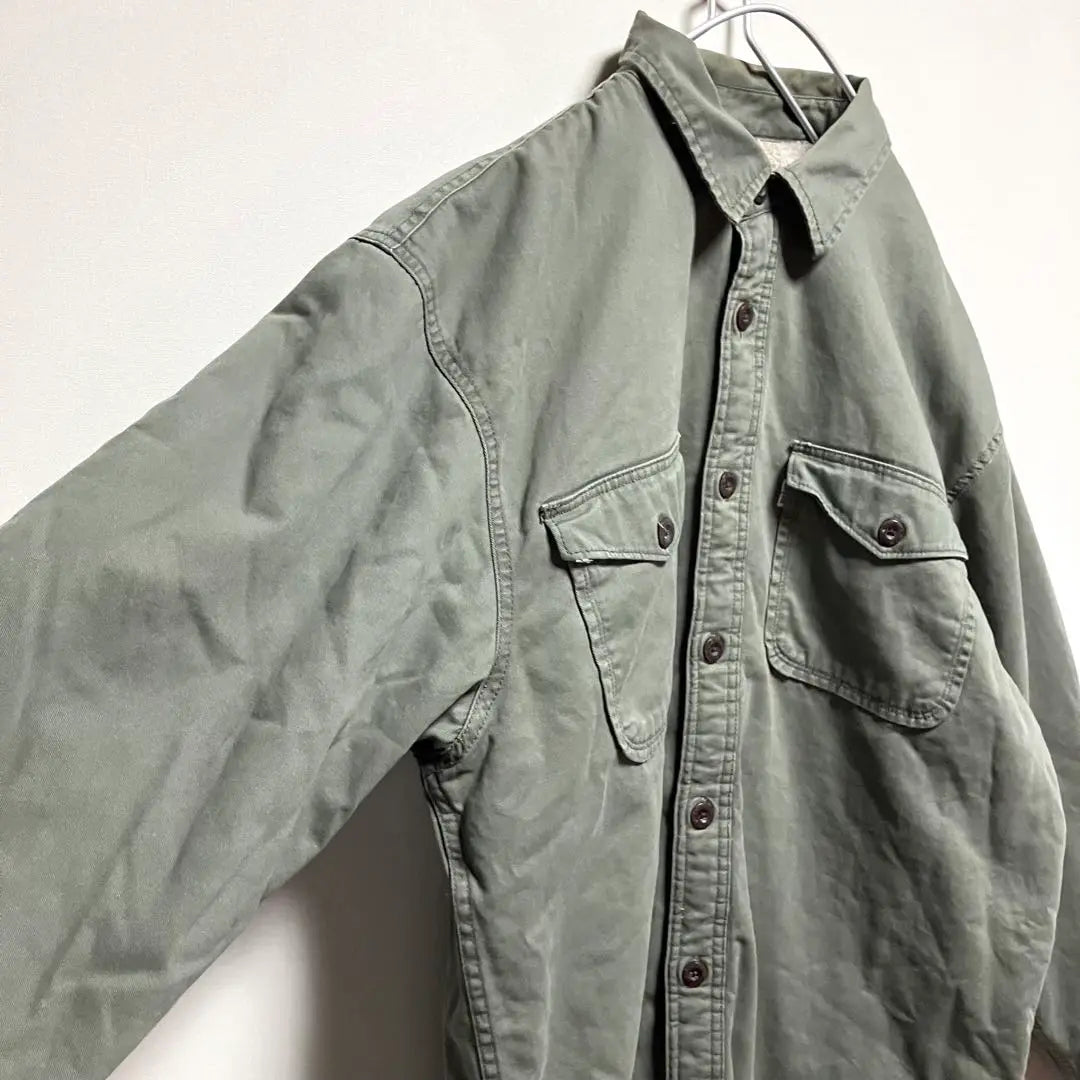 USA ropa usada Levis Levi's Workshirt Jacket Back Bore Men L Khaki | EE.UU.