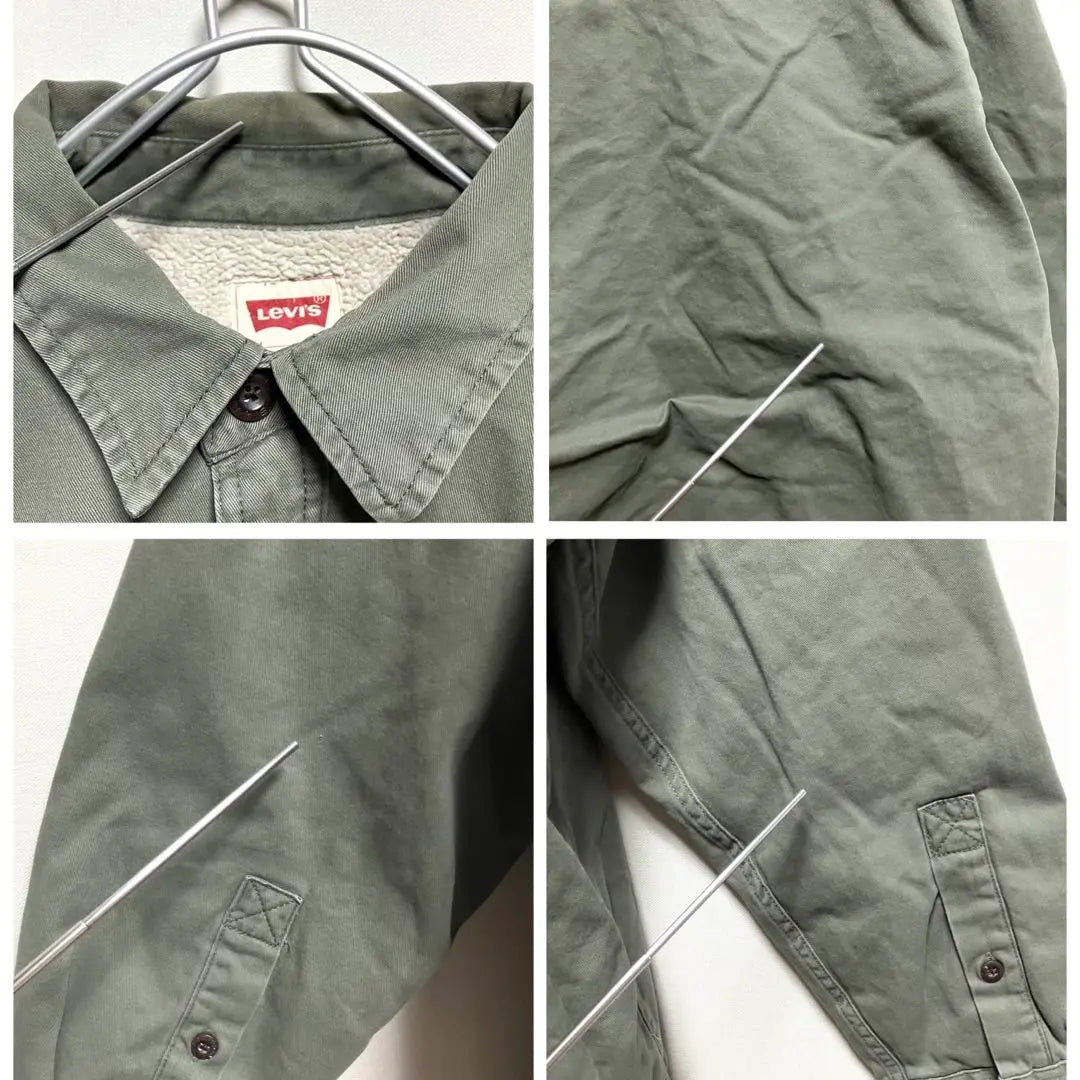 USA ropa usada Levis Levi's Workshirt Jacket Back Bore Men L Khaki | EE.UU.