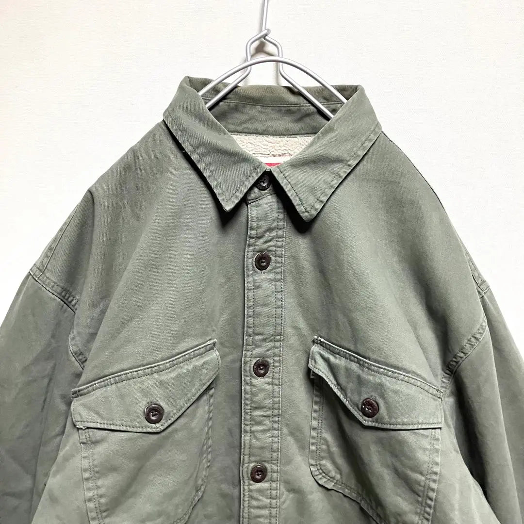 USA ropa usada Levis Levi's Workshirt Jacket Back Bore Men L Khaki | EE.UU.