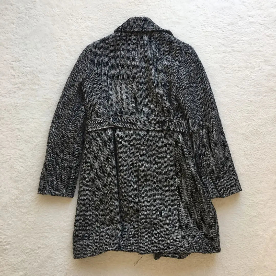 [ComSizem] Trench coat wool herringbone gray elegant luxury [F]