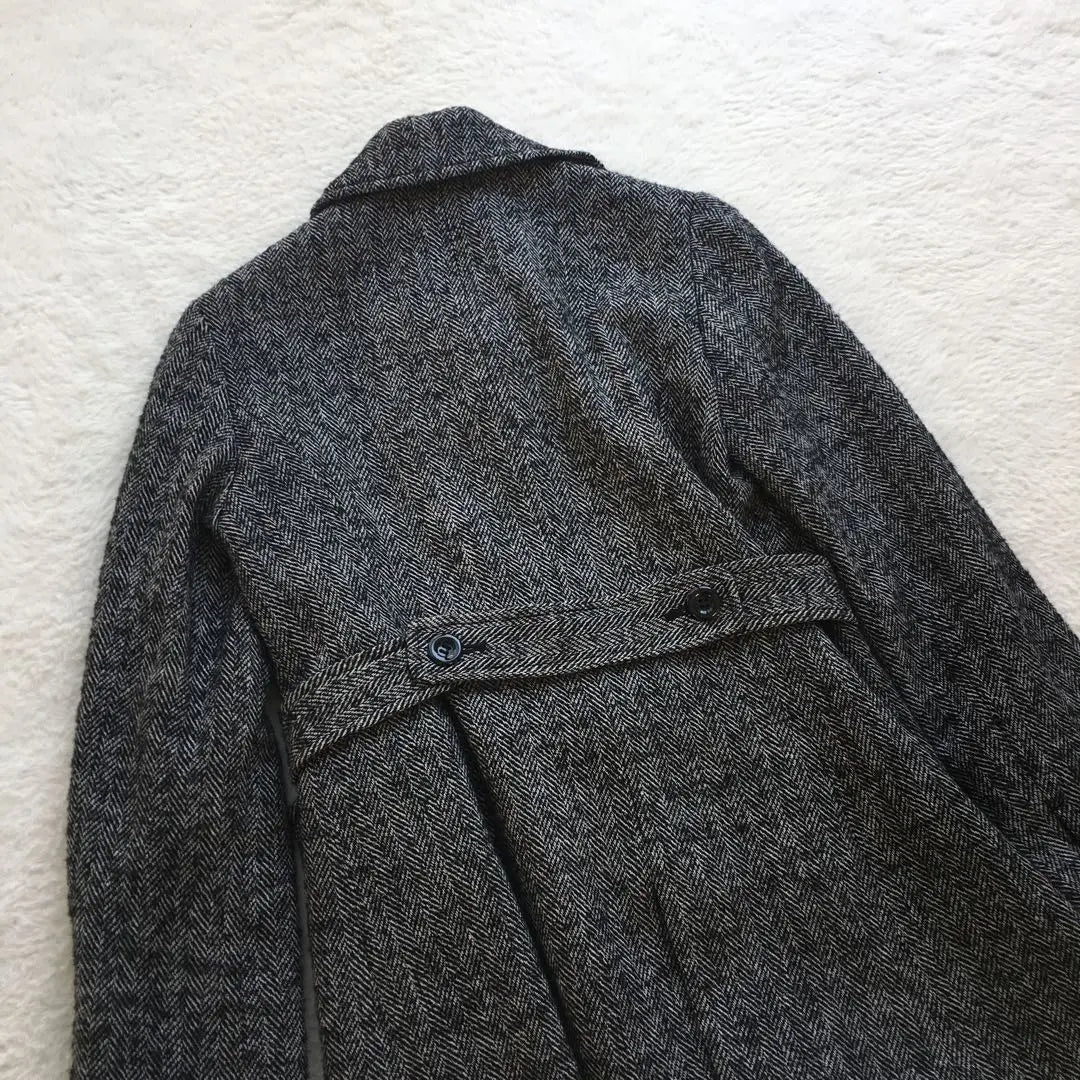 [ComSizem] Trench coat wool herringbone gray elegant luxury [F]