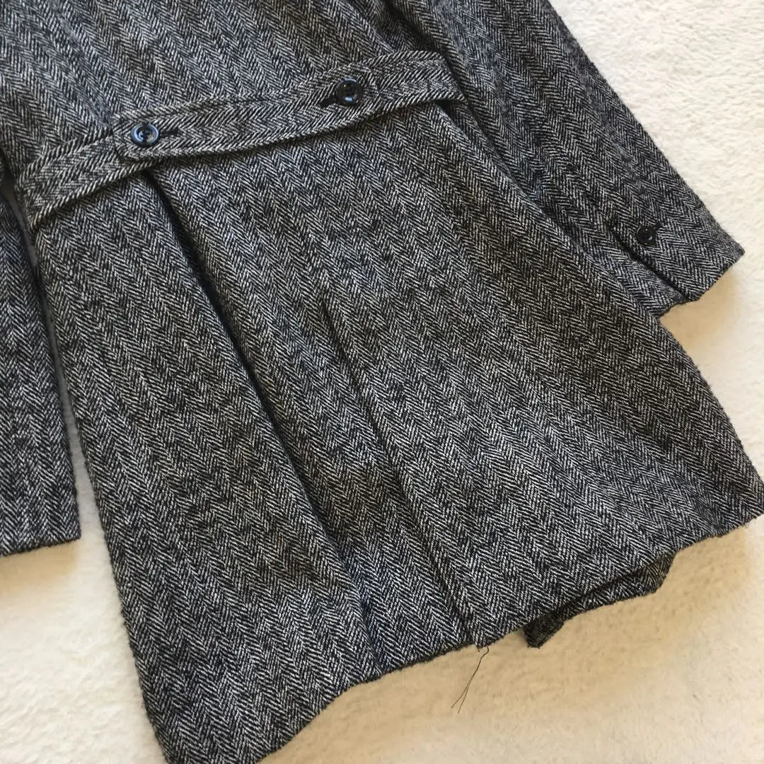 [ComSizem] Trench coat wool herringbone gray elegant luxury [F]